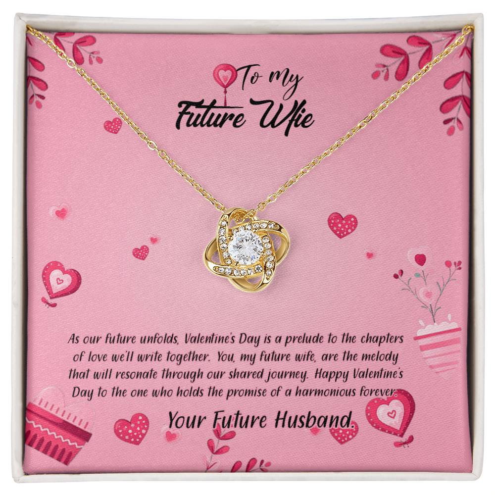 valentine-16d Love Knot Necklace, Gift to my Future Wife with Beautiful Message Card