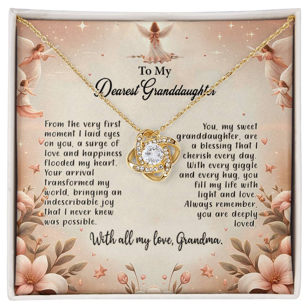 4052a Love Knot Necklace, Gift to My Granddaughter with nice Message Card