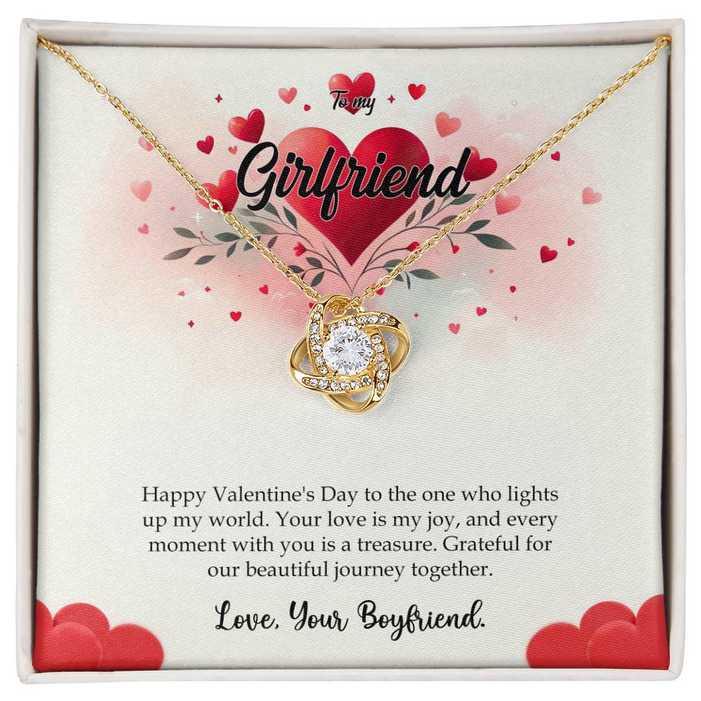 Valentine-st11c Love Knot Necklace, Gift to my Girlfriend with Beautiful Message Card