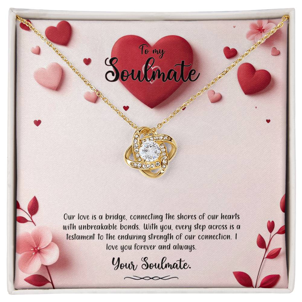 Valentine-st6b Love Knot Necklace, Gift to My Soulmate with Message card