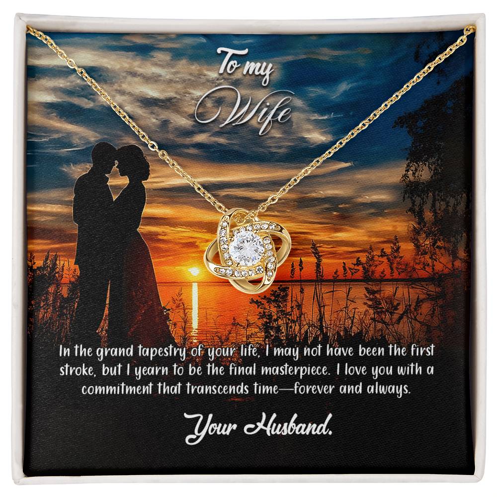 valentine-3a Love Knot Necklace, Gift to my Wife with Beautiful Message Card