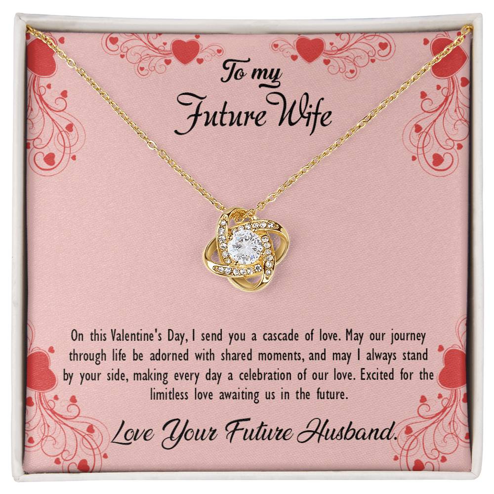 valentine-29d Love Knot Necklace, Gift to my Future Wife with Beautiful Message Card