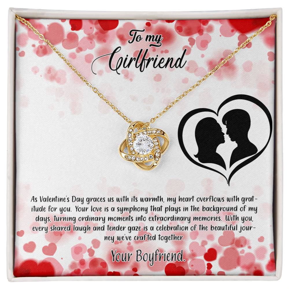 valentine-36c Love Knot Necklace, Gift to my Girlfriend with Beautiful Message Card