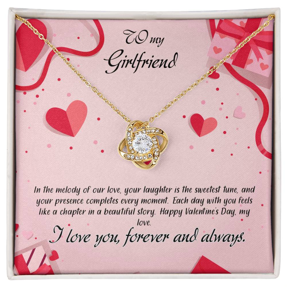 valentine-15c Love Knot Necklace, Gift to my Girlfriend with Beautiful Message Card