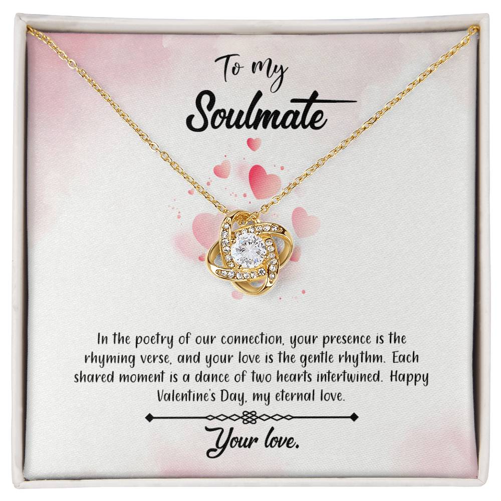 valentine-12b Love Knot Necklace, Gift to My Soulmate with Message card