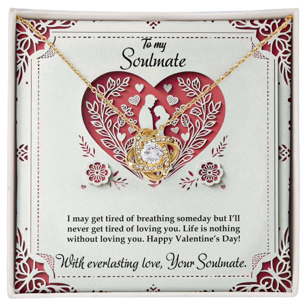 Valentine-st16b Love Knot Necklace, Gift to My Soulmate with Message card