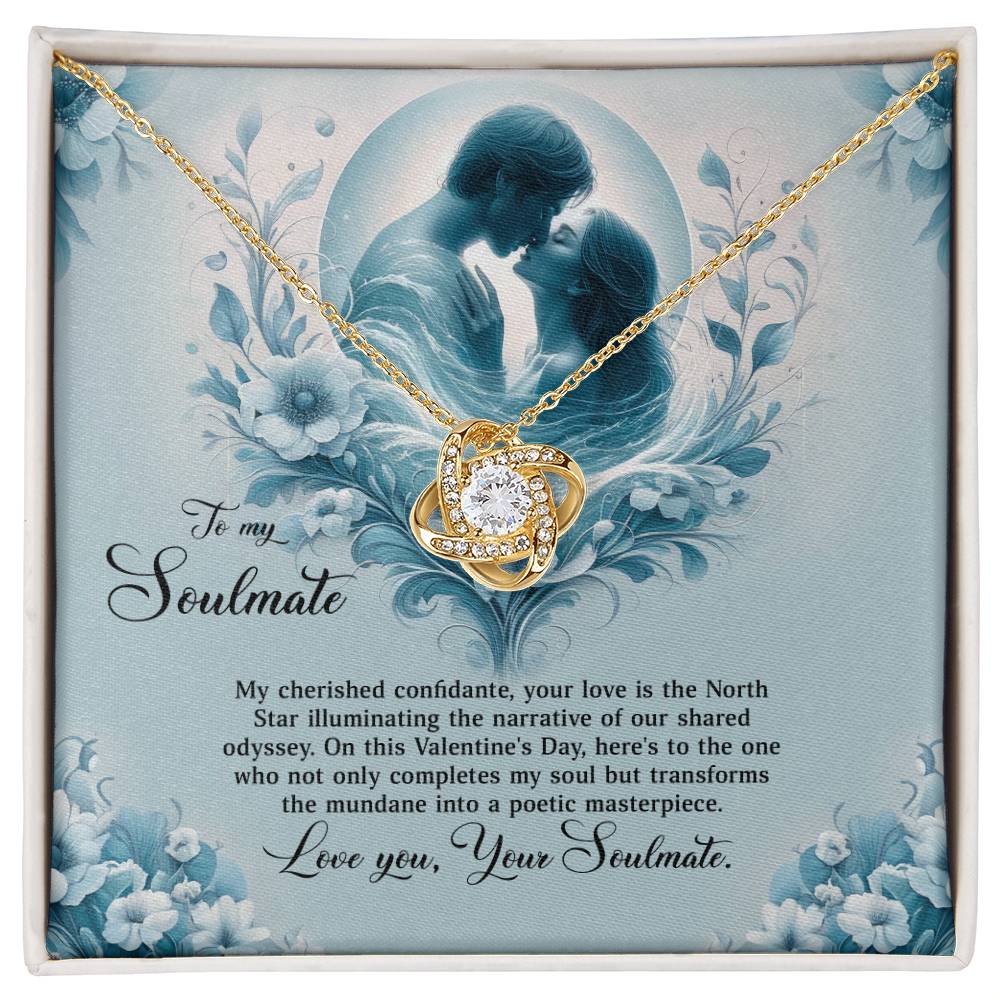 Valentine-st29b Love Knot Necklace, Gift to My Soulmate with Message card