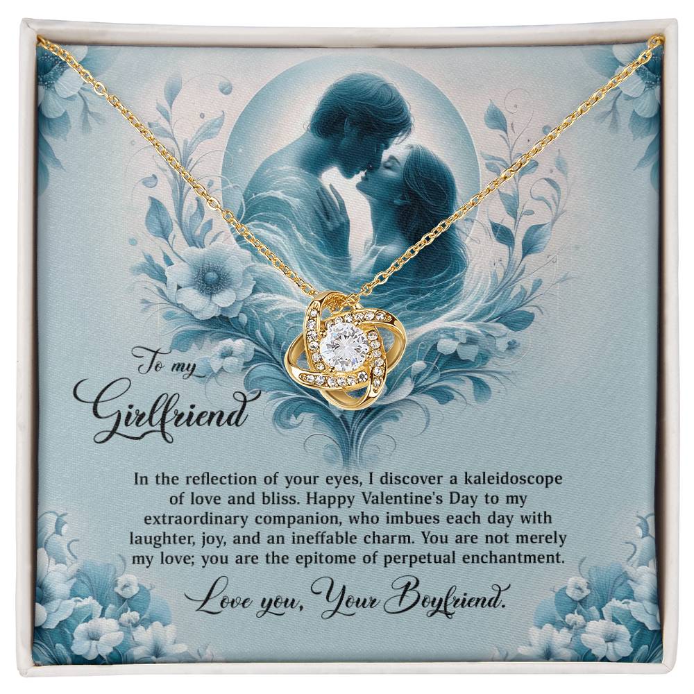 Valentine-st29c Love Knot Necklace, Gift to my Girlfriend with Beautiful Message Card