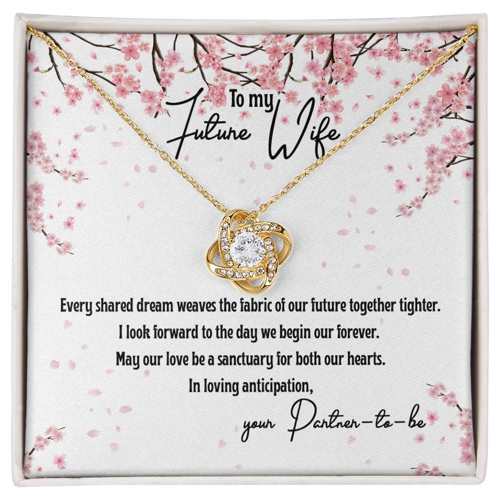 4040 b Love Knot Necklace, Gift to my Future Wife with Beautiful Message Card