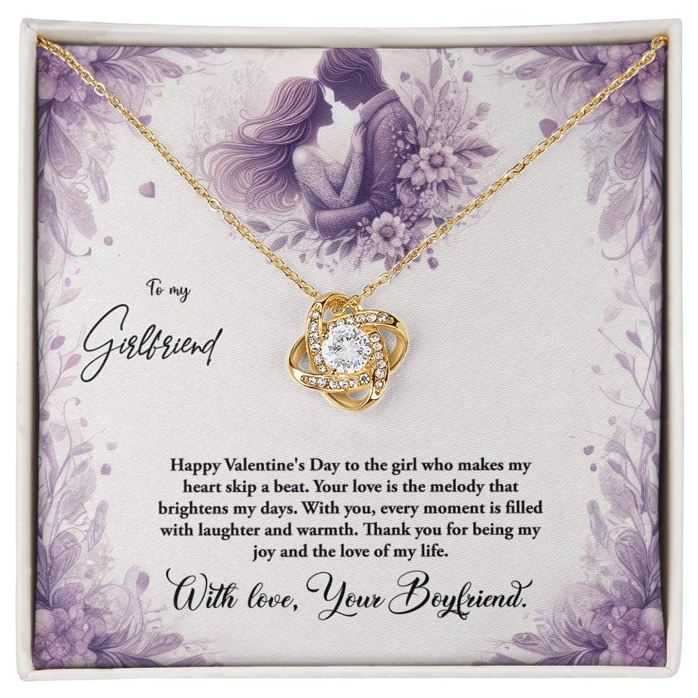 Valentine-st10c Love Knot Necklace, Gift to my Girlfriend with Beautiful Message Card