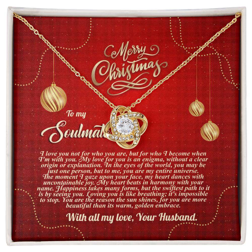 94096c Love Knot Necklace, Gift to My Soulmate with Message card