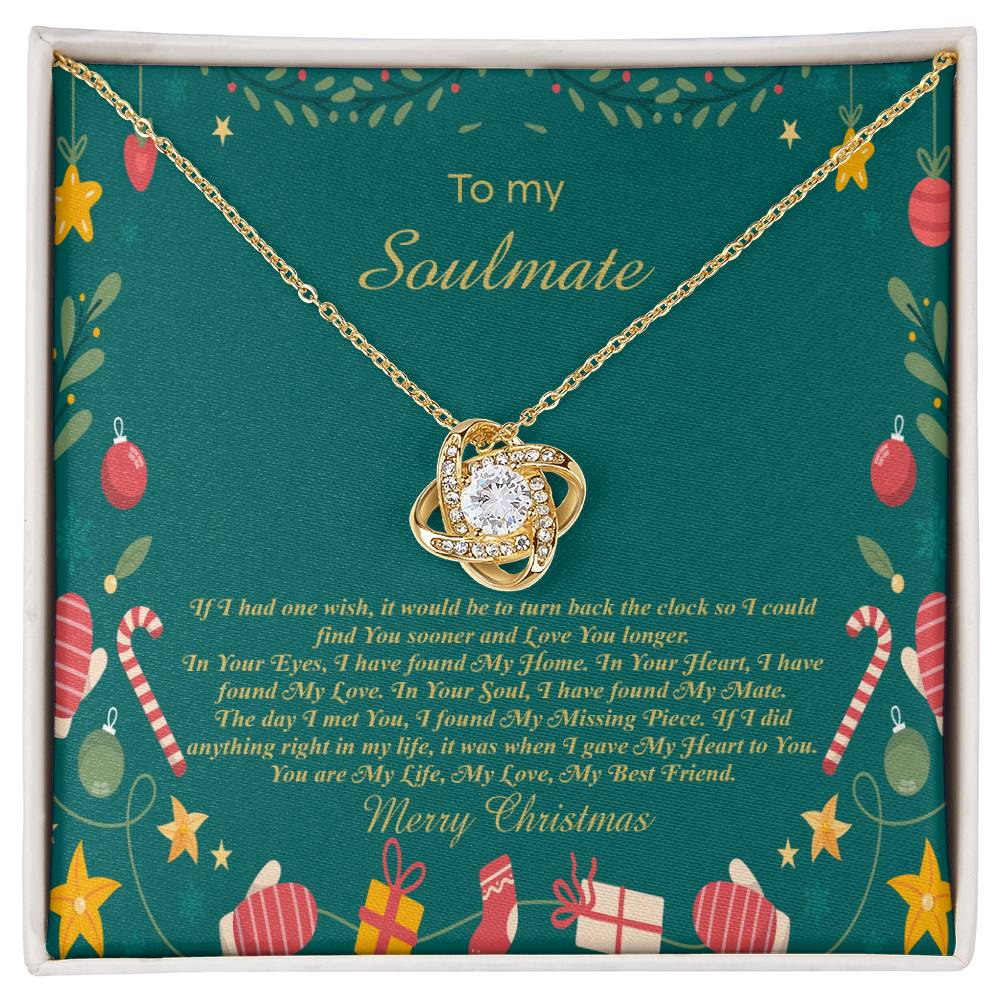 94098a Love Knot Necklace, Gift to My Soulmate with Message card