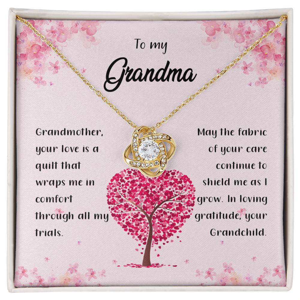 4042a Love Knot Necklace, Gift to my Grandma with Beautiful Message Card