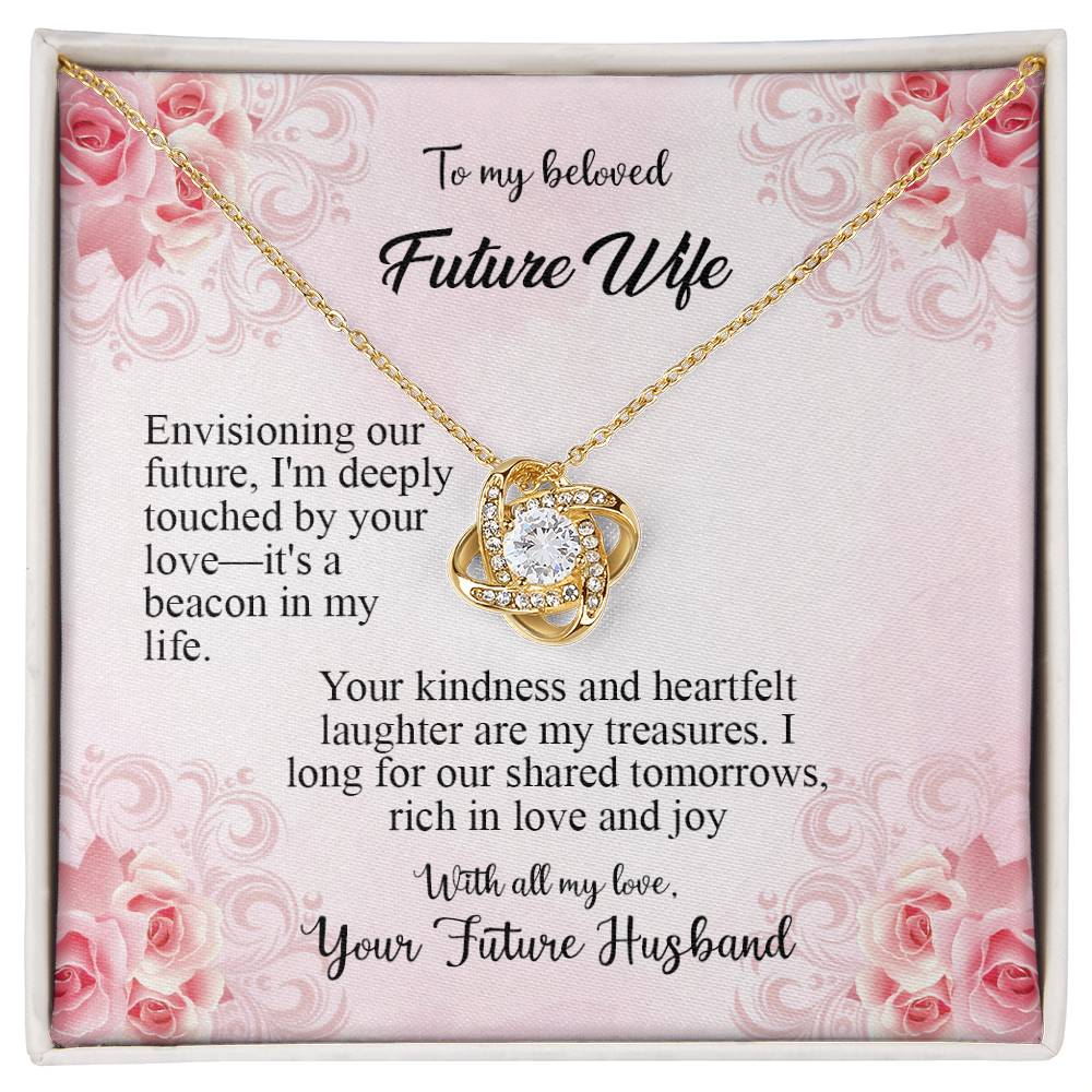 4036b Love Knot Necklace, Gift to my Future Wife with Beautiful Message Card