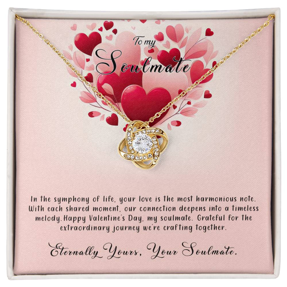 Valentine-st8b Love Knot Necklace, Gift to My Soulmate with Message card