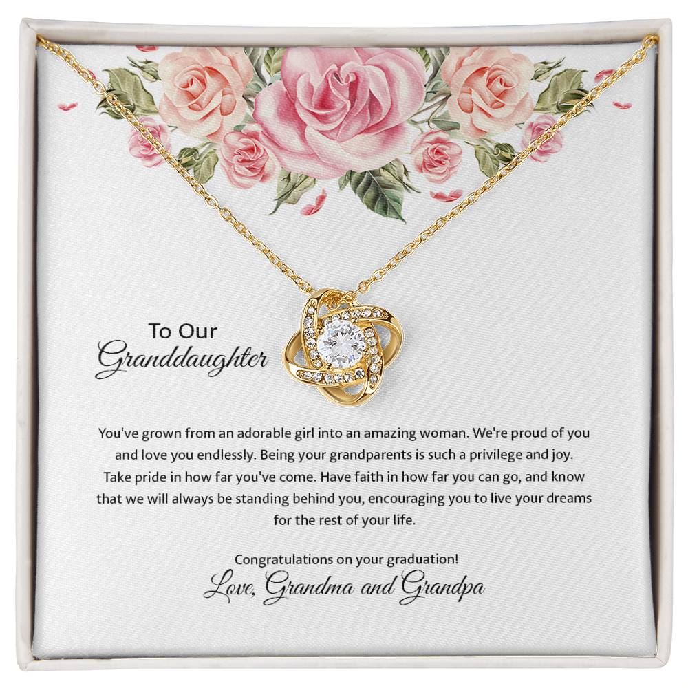 4031a Love Knot Necklace, Gift to My Granddaughter with nice Message Card