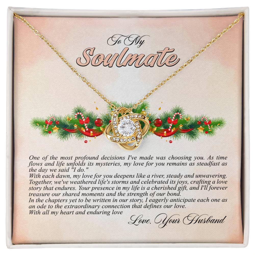 4009c Love Knot Necklace, Gift to My Soulmate with Message card