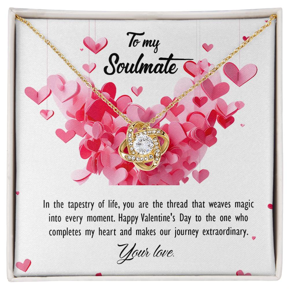 valentine-26b Love Knot Necklace, Gift to My Soulmate with Message card