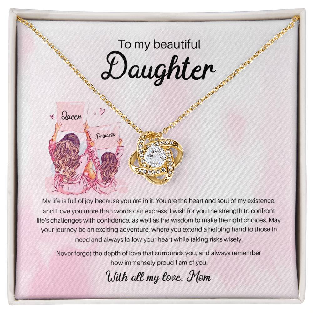 94941 a Love Knot Necklace, Gift to my Daughter with Beautiful Message Card