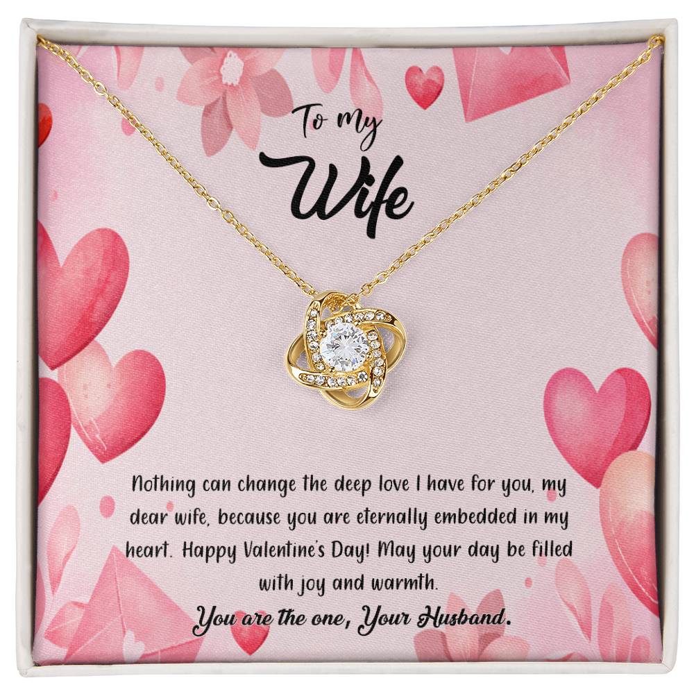 valentine-37a Love Knot Necklace, Gift to my Wife with Beautiful Message Card