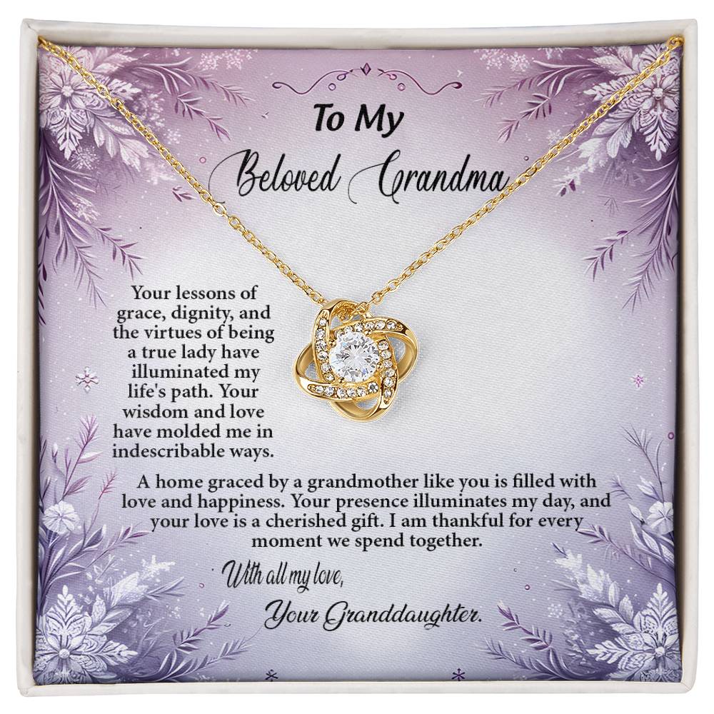 4054a Love Knot Necklace, Gift to my Grandma with Beautiful Message Card