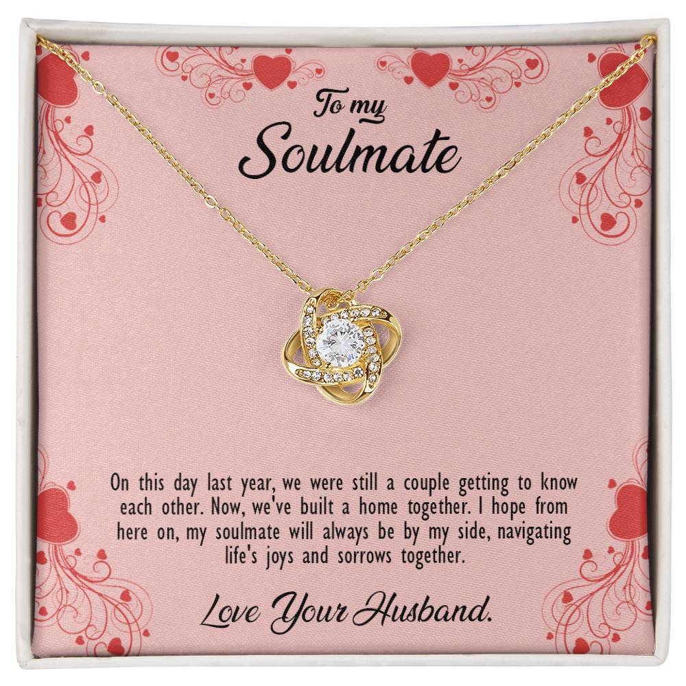 valentine-29b Love Knot Necklace, Gift to My Soulmate with Message card