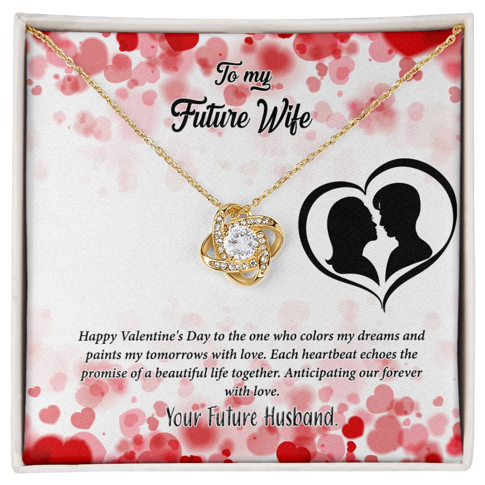 valentine-36d Love Knot Necklace, Gift to my Future Wife with Beautiful Message Card