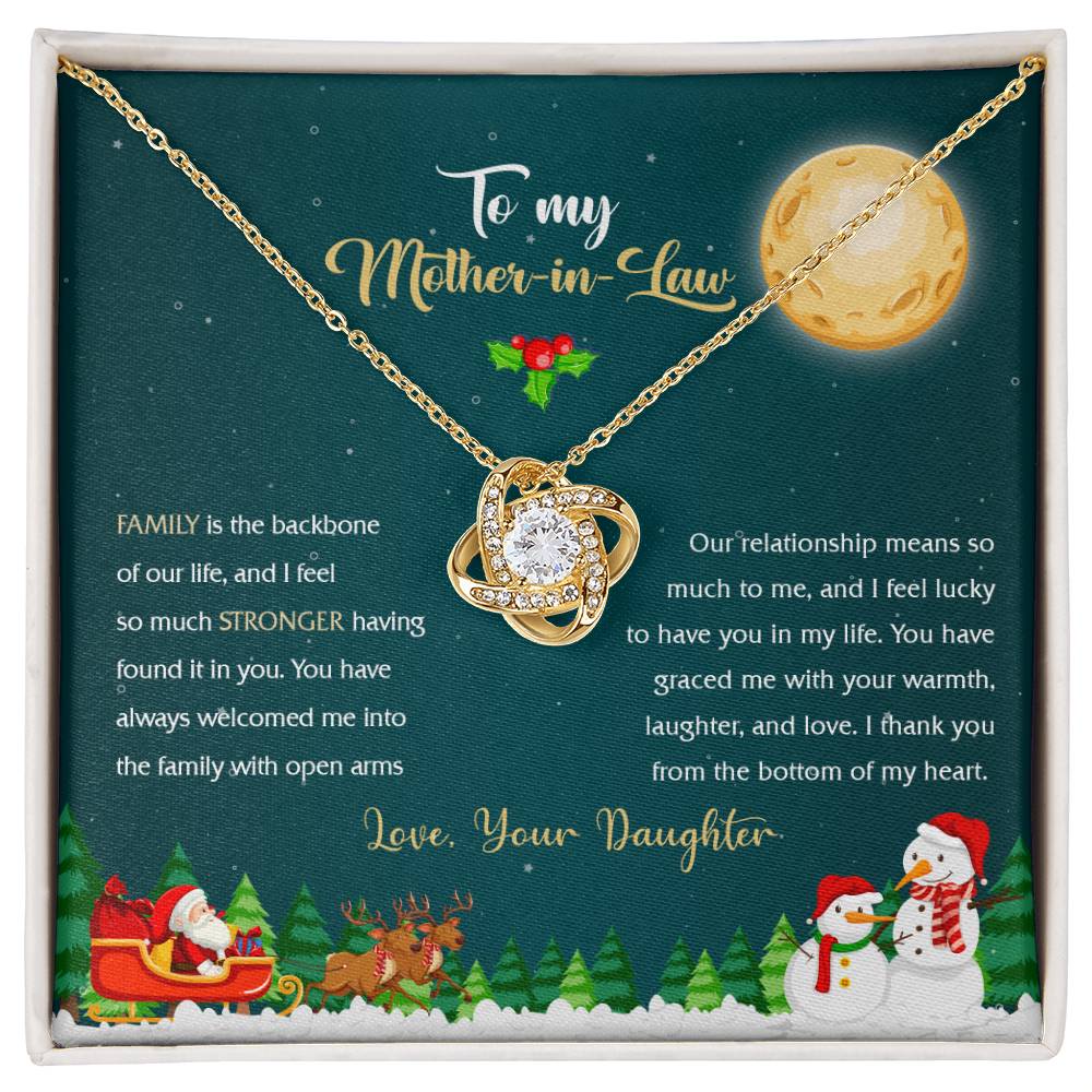 94314c Love Knot Necklace, Gift to my Stepmom with Beautiful Message Card