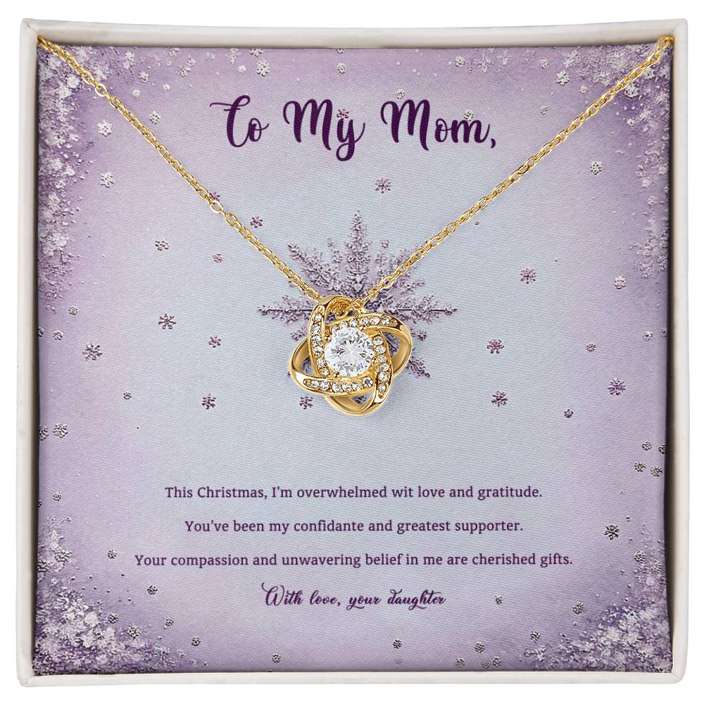 95314b Love Knot Necklace, Gift to my Mom with Beautiful Message Card