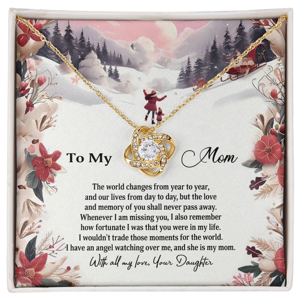 4023a Love Knot Necklace, Gift to my Mom with Beautiful Message Card