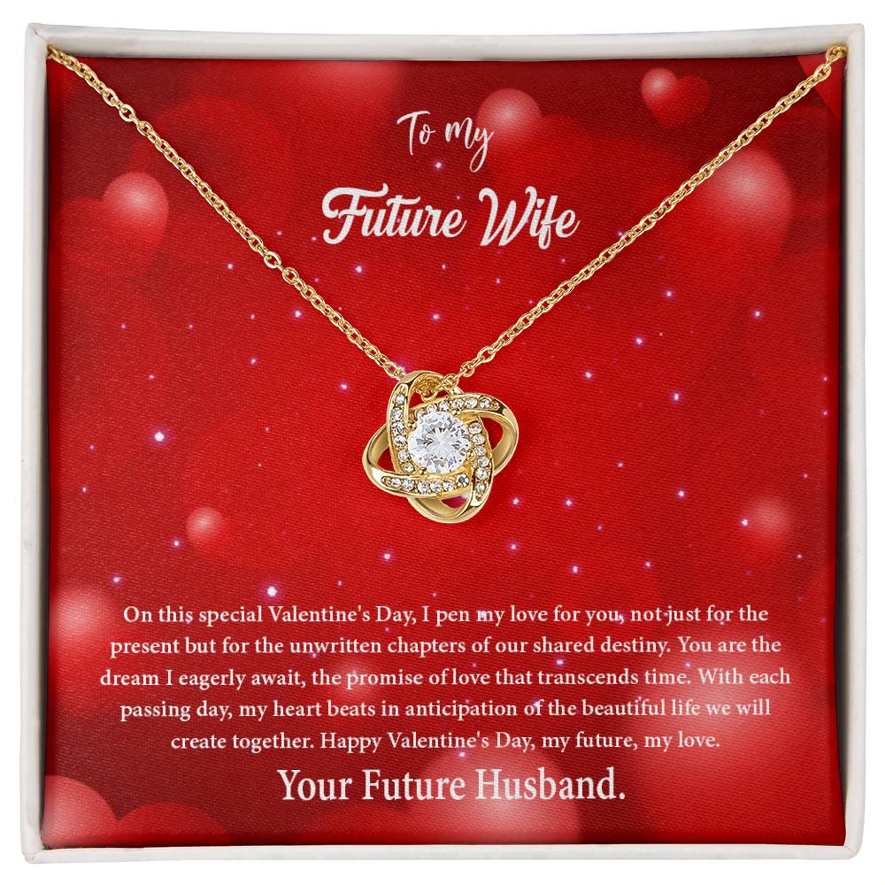 valentine-34d Love Knot Necklace, Gift to my Future Wife with Beautiful Message Card