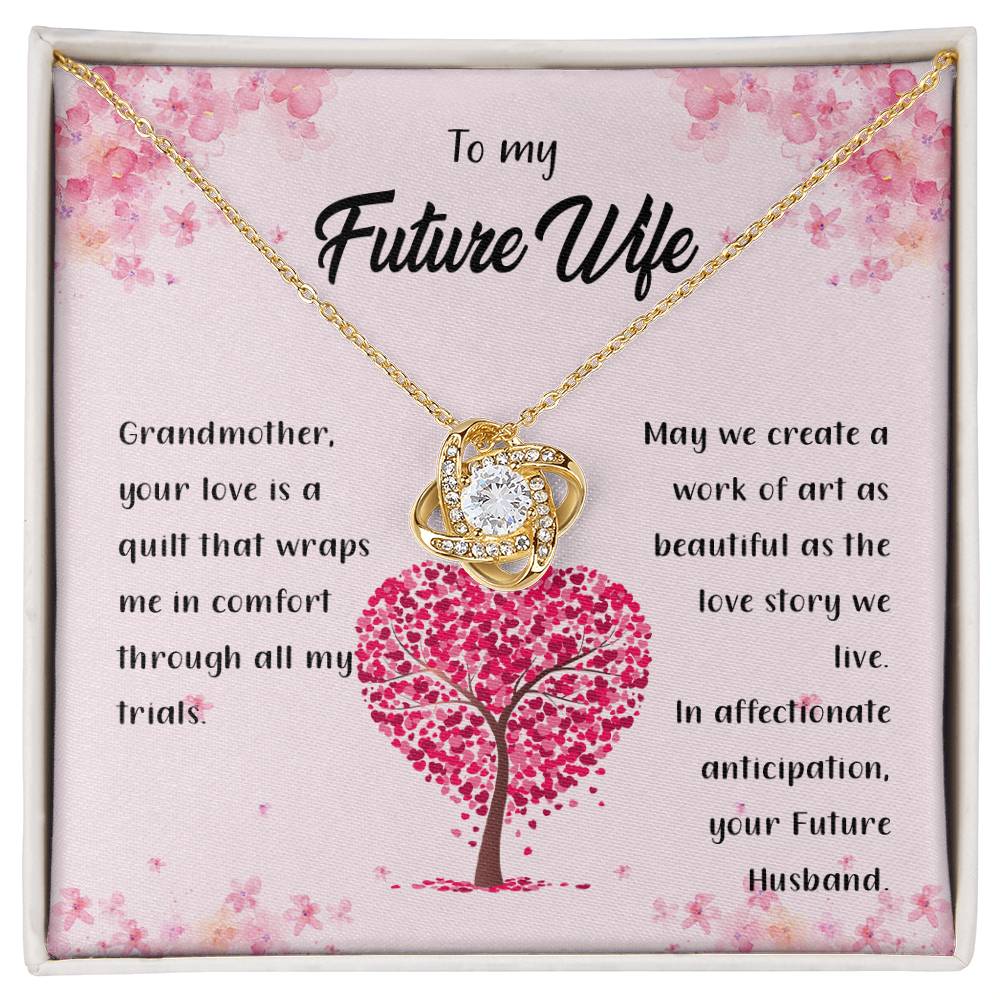 4042b fix Love Knot Necklace, Gift to my Future Wife with Beautiful Message Card