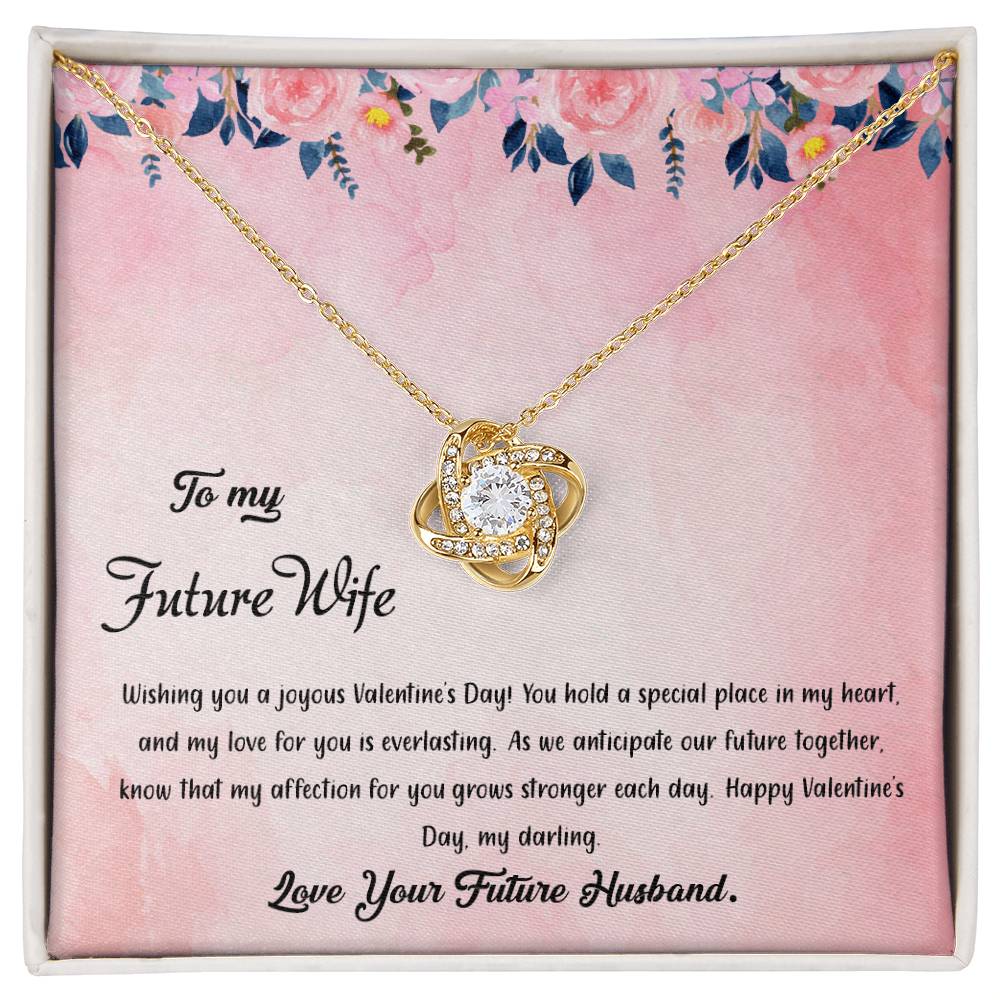 valentine-38d Love Knot Necklace, Gift to my Future Wife with Beautiful Message Card