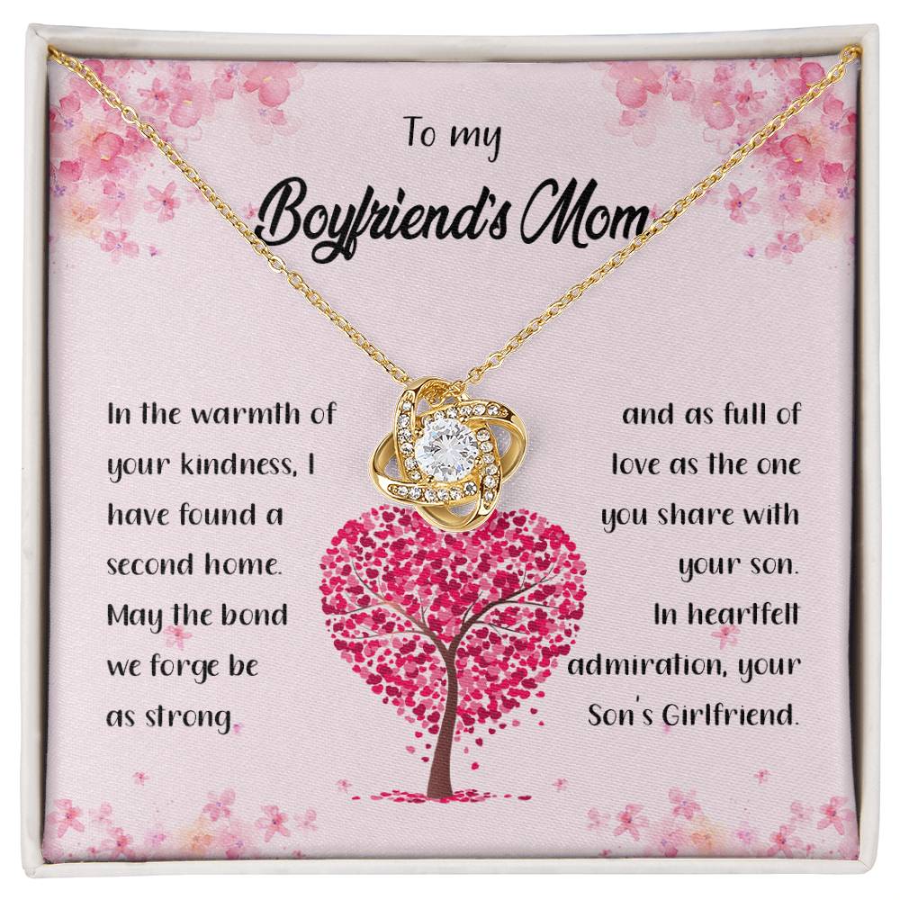 4042c Love Knot Necklace, Gift to my Boyfriend's Mom with Beautiful Message Card