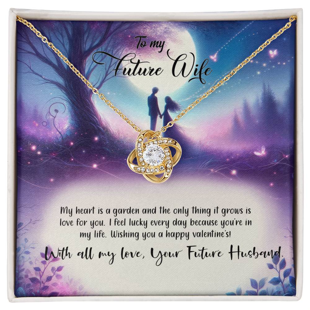 Valentine-st19d Love Knot Necklace, Gift to my Future Wife with Beautiful Message Card