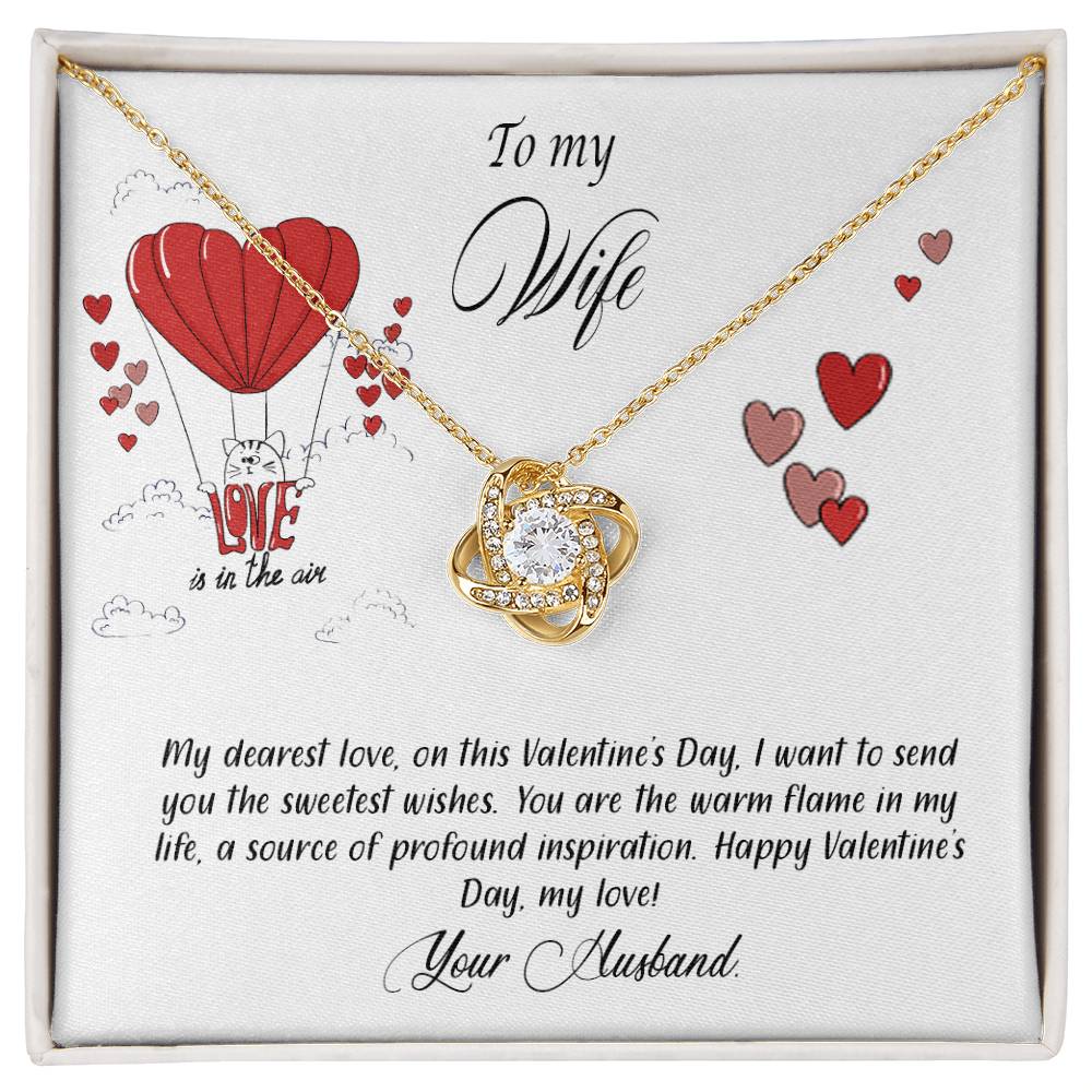 valentine-24a Love Knot Necklace, Gift to my Wife with Beautiful Message Card