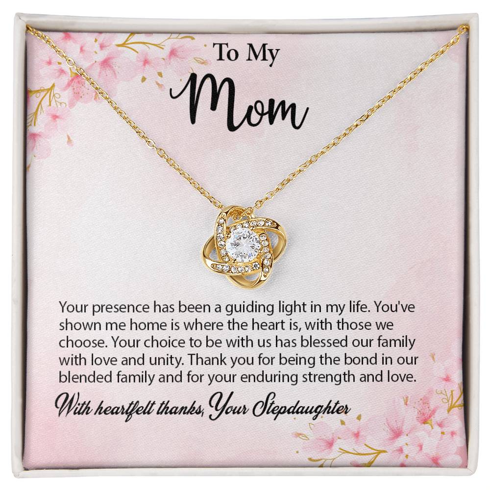 4029b Love Knot Necklace, Gift to my Mom with Beautiful Message Card