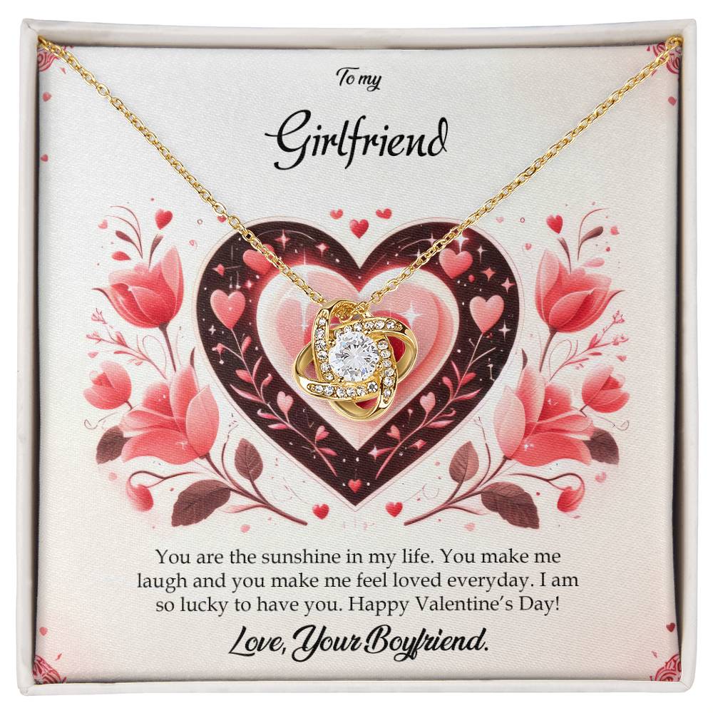 Valentine-st5c Love Knot Necklace, Gift to my Girlfriend with Beautiful Message Card