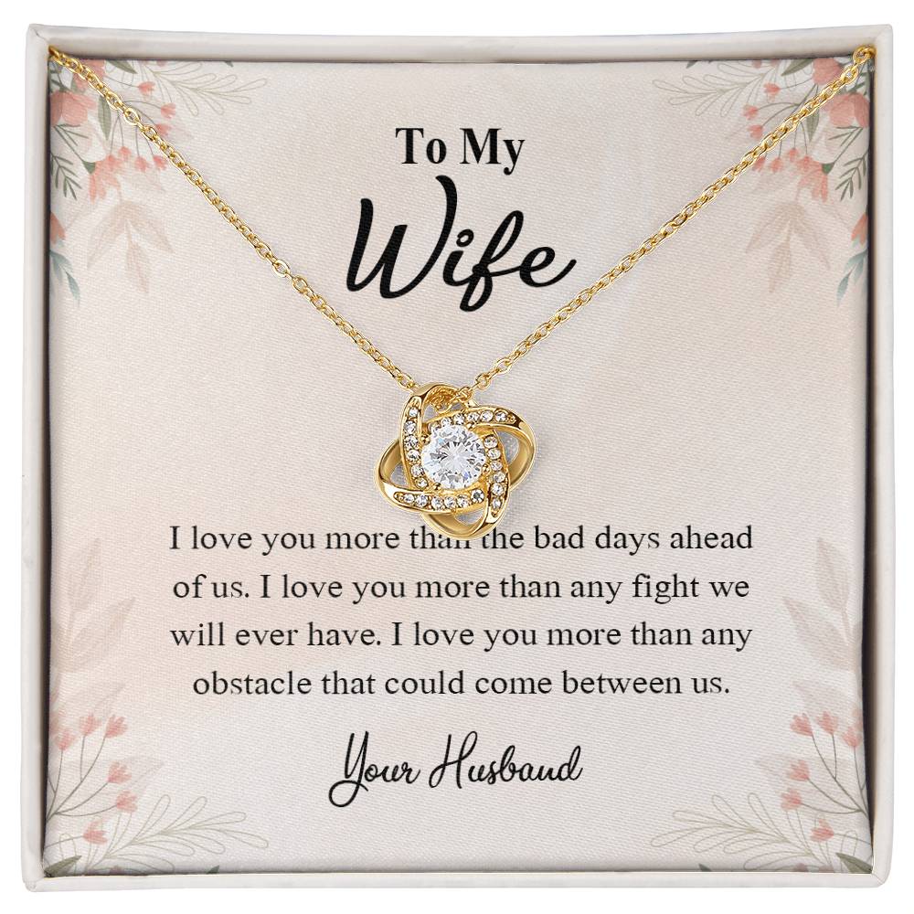 4025a Love Knot Necklace, Gift to my Wife with beautiful Message Card