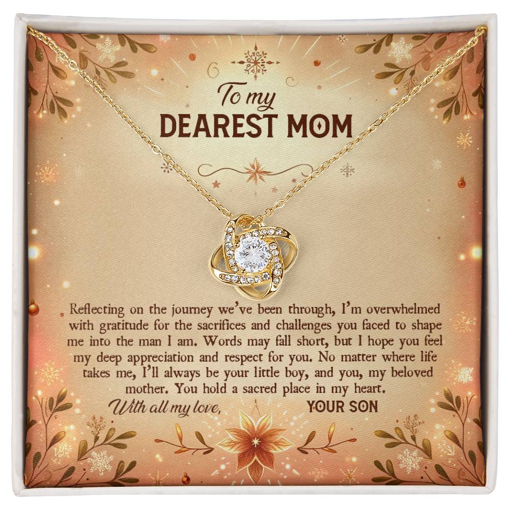 4043a Love Knot Necklace, Gift to my Mom with Beautiful Message Card