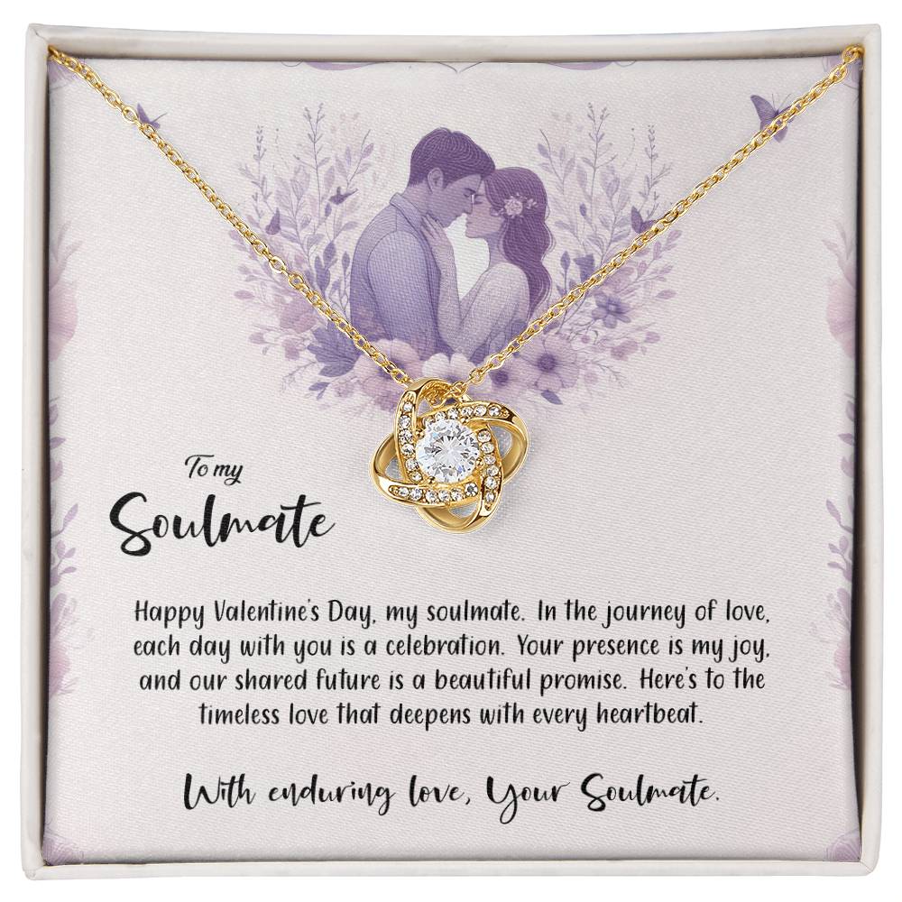 Valentine-st14b Love Knot Necklace, Gift to My Soulmate with Message card