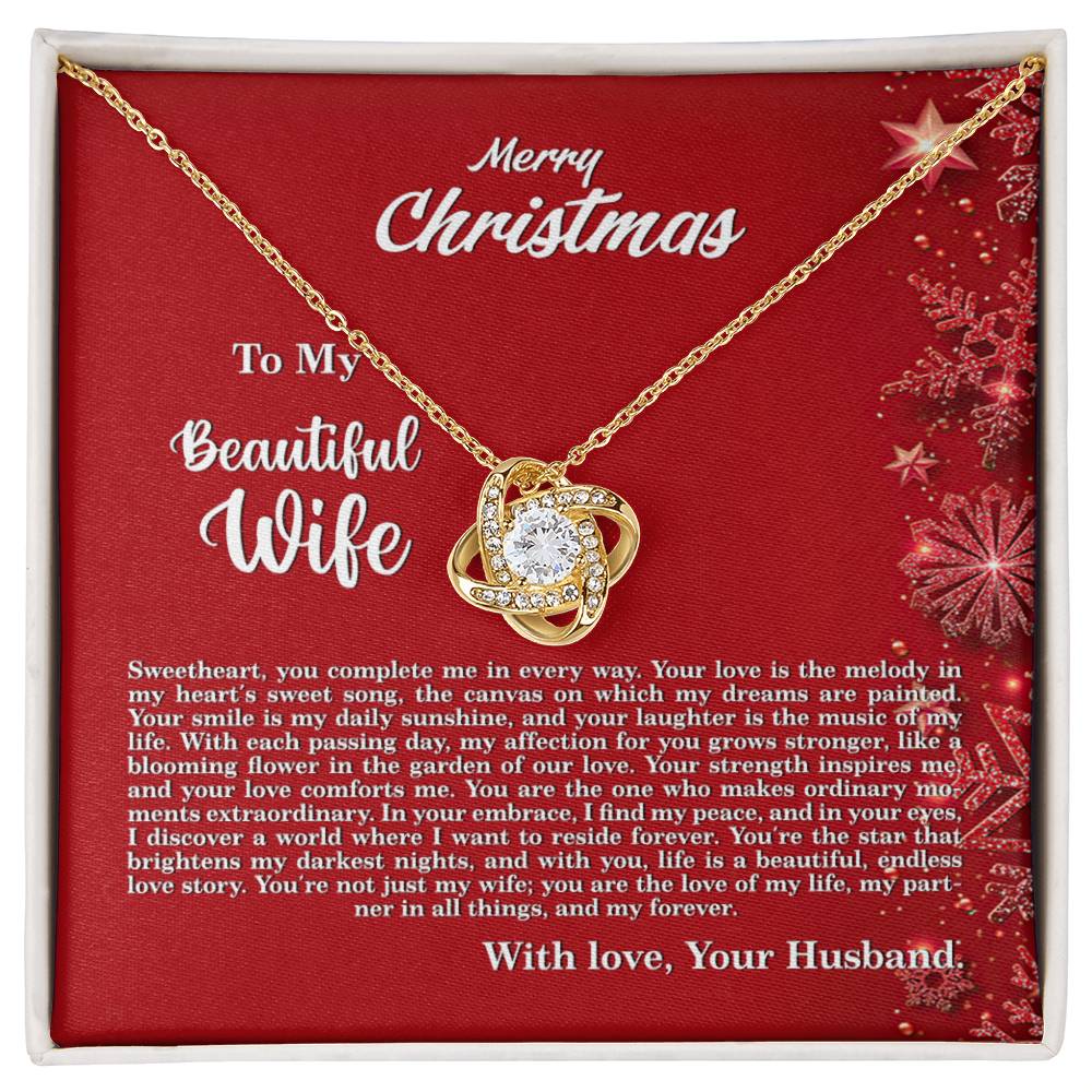 4013c Love Knot Necklace, Gift to my Wife with beautiful Message Card