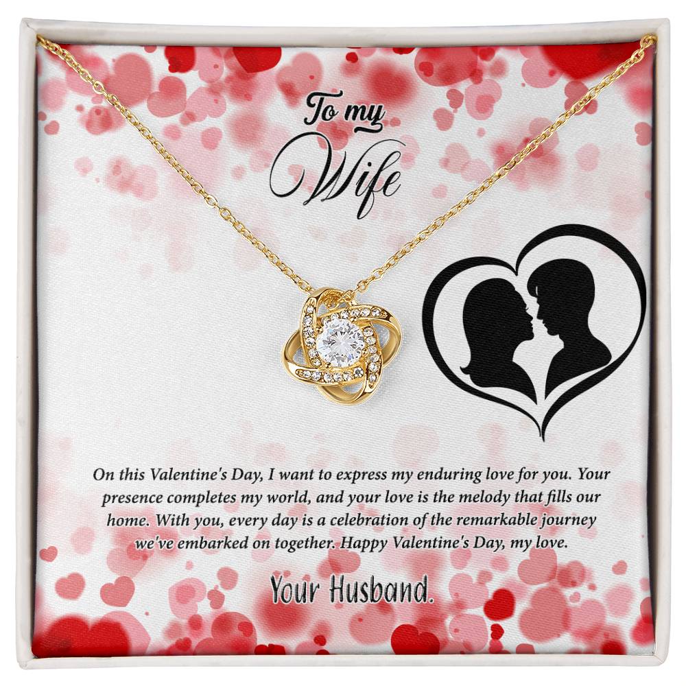 valentine-36a Love Knot Necklace, Gift to my Wife with Beautiful Message Card