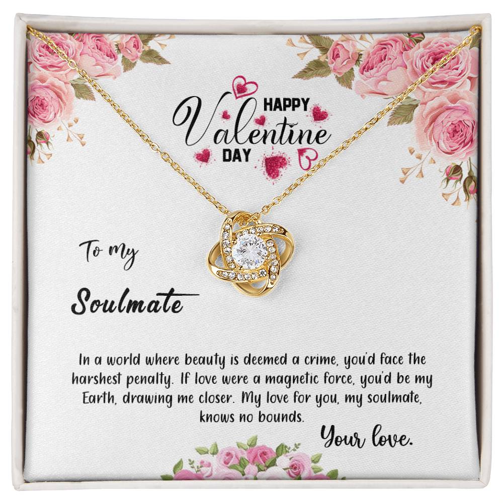 valentine-31b Love Knot Necklace, Gift to My Soulmate with Message card