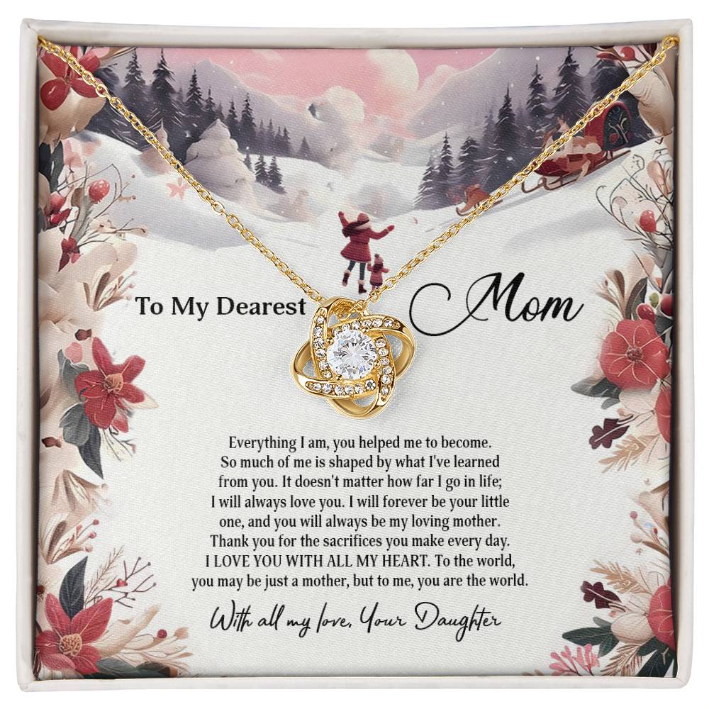 4023b Love Knot Necklace, Gift to my Mom with Beautiful Message Card