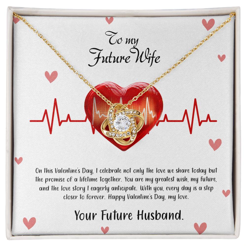 valentine-33d Love Knot Necklace, Gift to my Future Wife with Beautiful Message Card