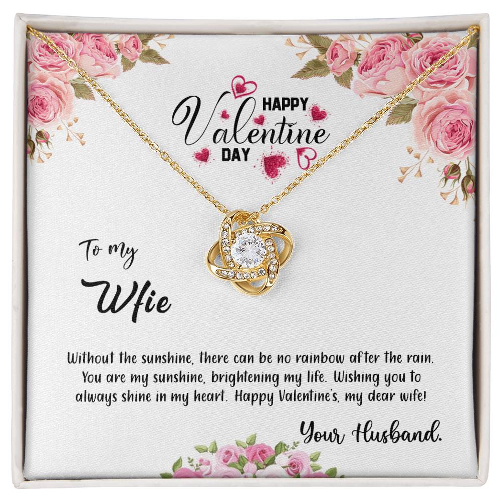 valentine-31a Love Knot Necklace, Gift to my Wife with Beautiful Message Card