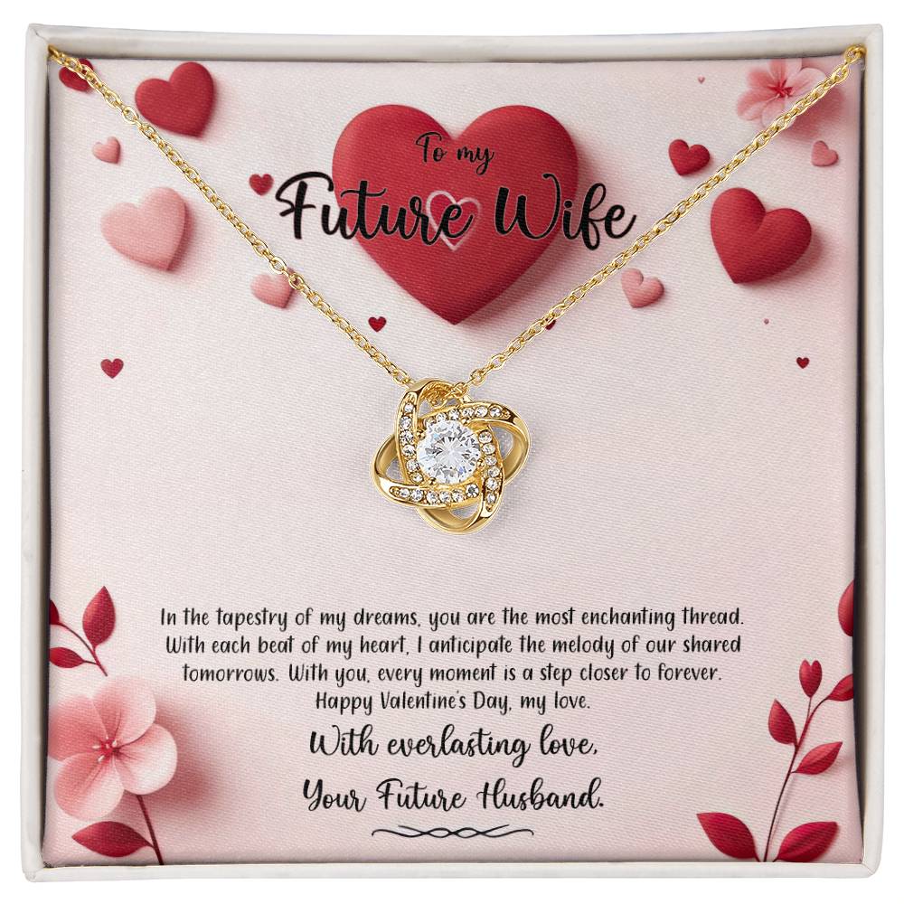 Valentine-st6d Love Knot Necklace, Gift to my Future Wife with Beautiful Message Card