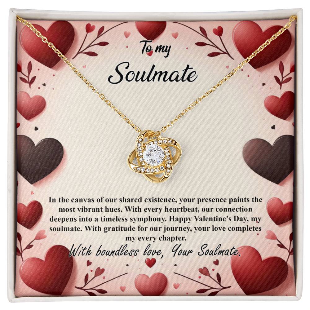 Valentine-st7b Love Knot Necklace, Gift to My Soulmate with Message card