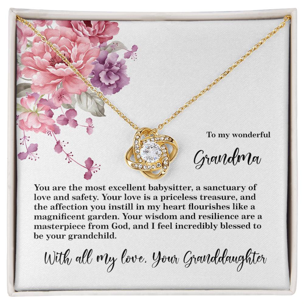 4027d Love Knot Necklace, Gift to my Grandma with Beautiful Message Card